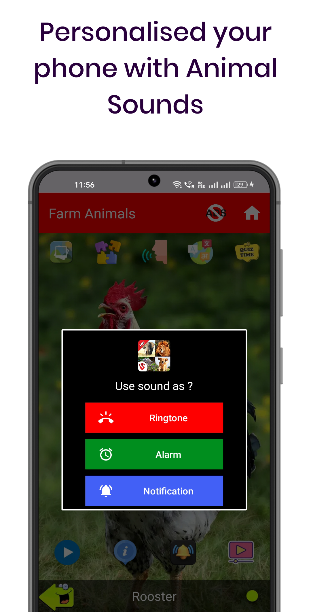 اسکرین شات 5 برنامه 150 Animal Sounds