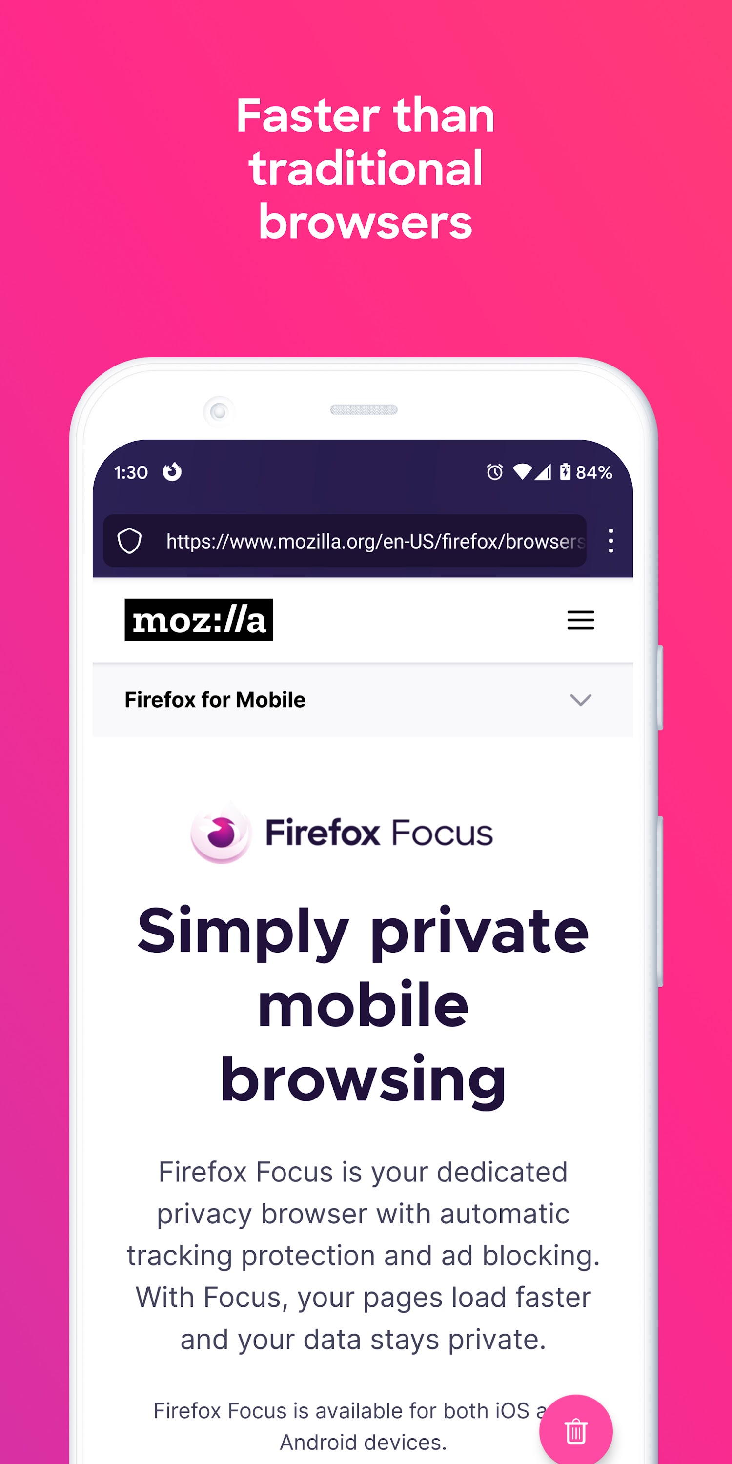 اسکرین شات 4 برنامه Firefox Focus Browser