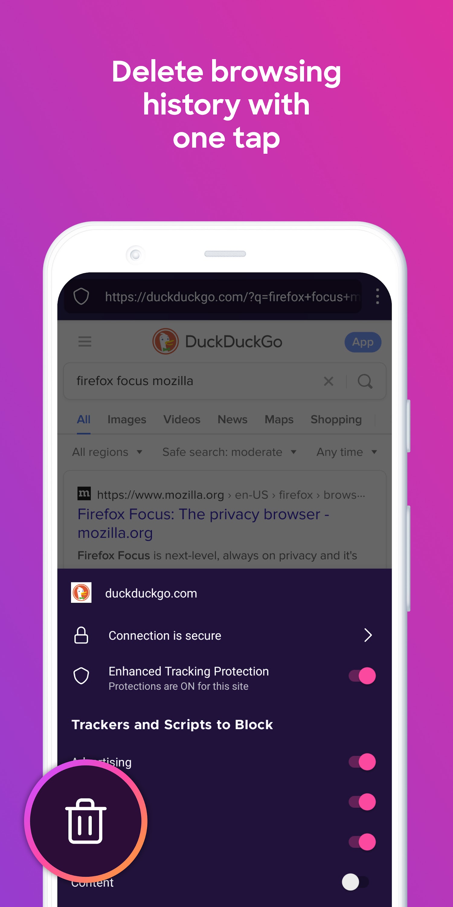 اسکرین شات 2 برنامه Firefox Focus Browser