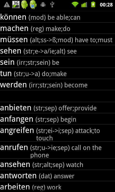 اسکرین شات 1 برنامه German Verbs