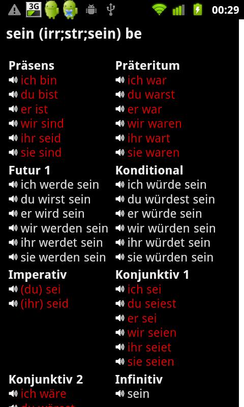 اسکرین شات 2 برنامه German Verbs