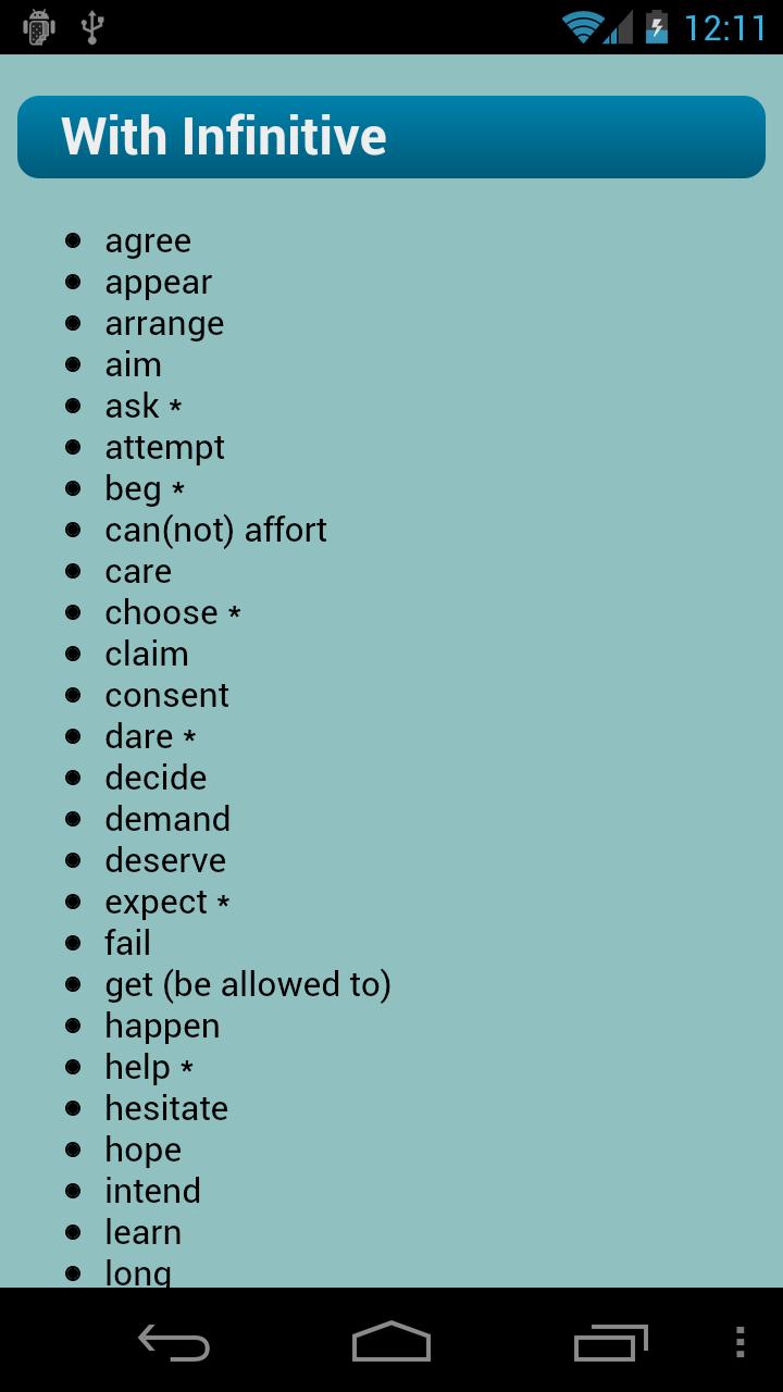 اسکرین شات 7 برنامه English Verbs