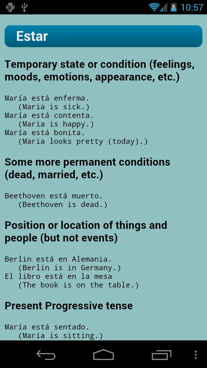 اسکرین شات 7 برنامه Spanish Verbs