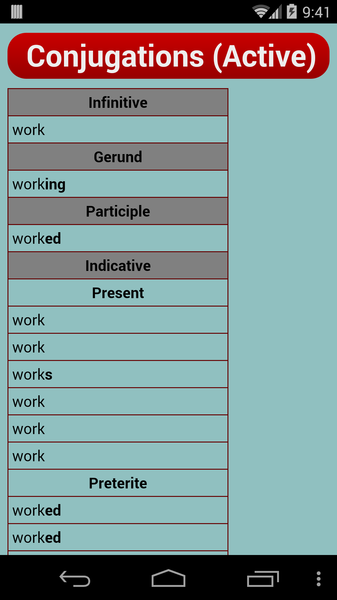 اسکرین شات 4 برنامه English Verb Trainer