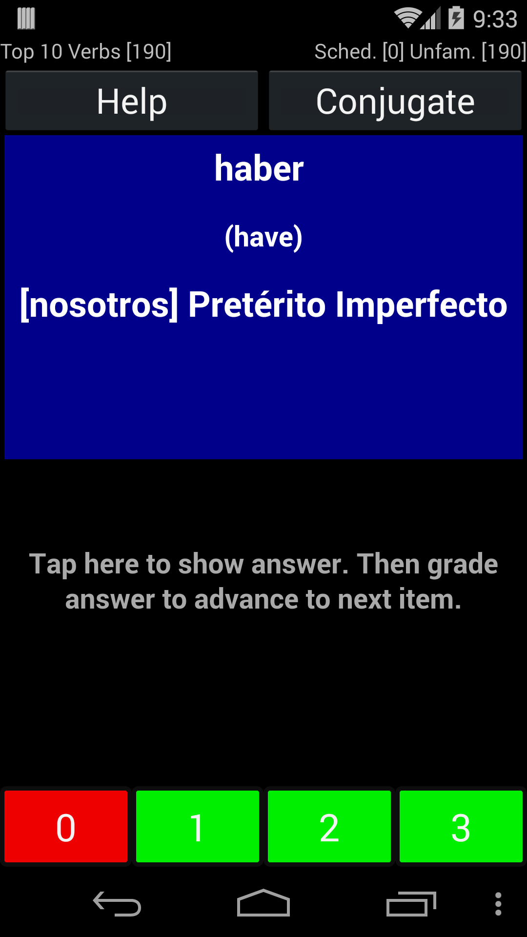 اسکرین شات 2 برنامه Spanish Verb Trainer