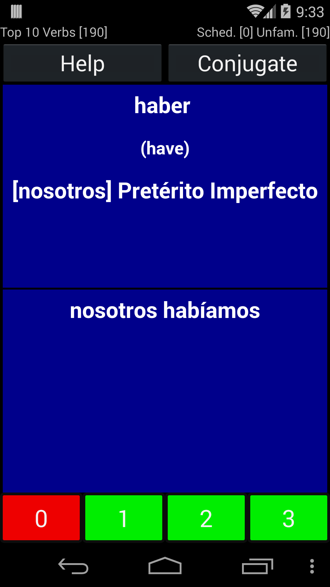 اسکرین شات 3 برنامه Spanish Verb Trainer
