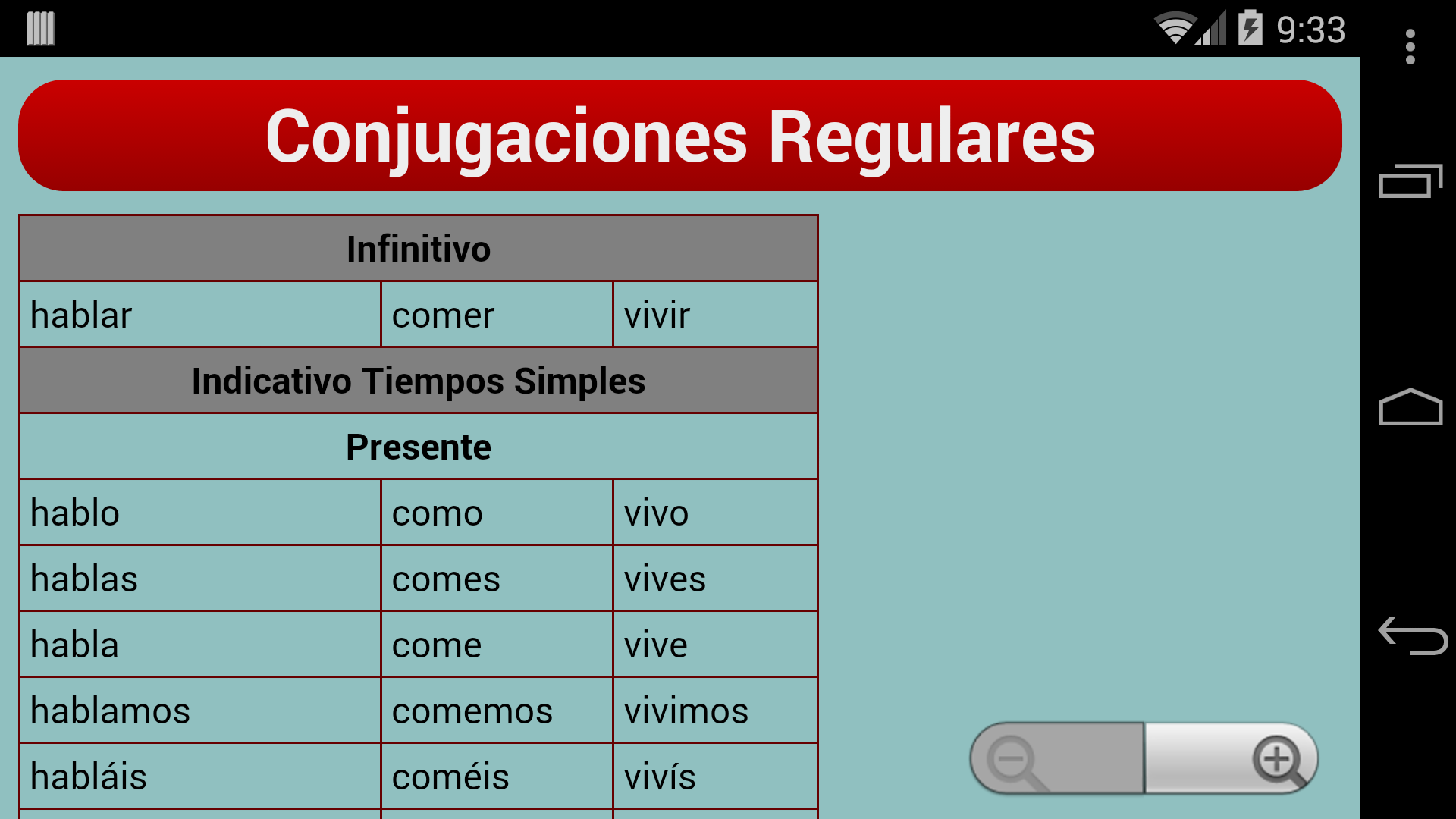 اسکرین شات 4 برنامه Spanish Verb Trainer