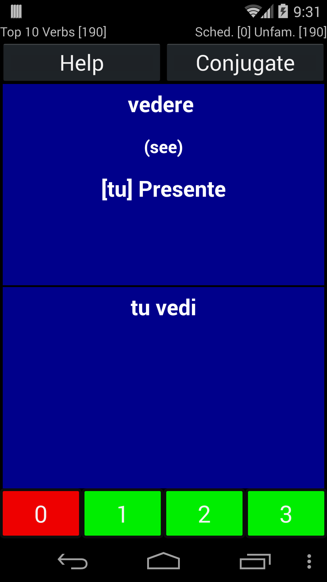 اسکرین شات 3 برنامه Italian Verb Trainer