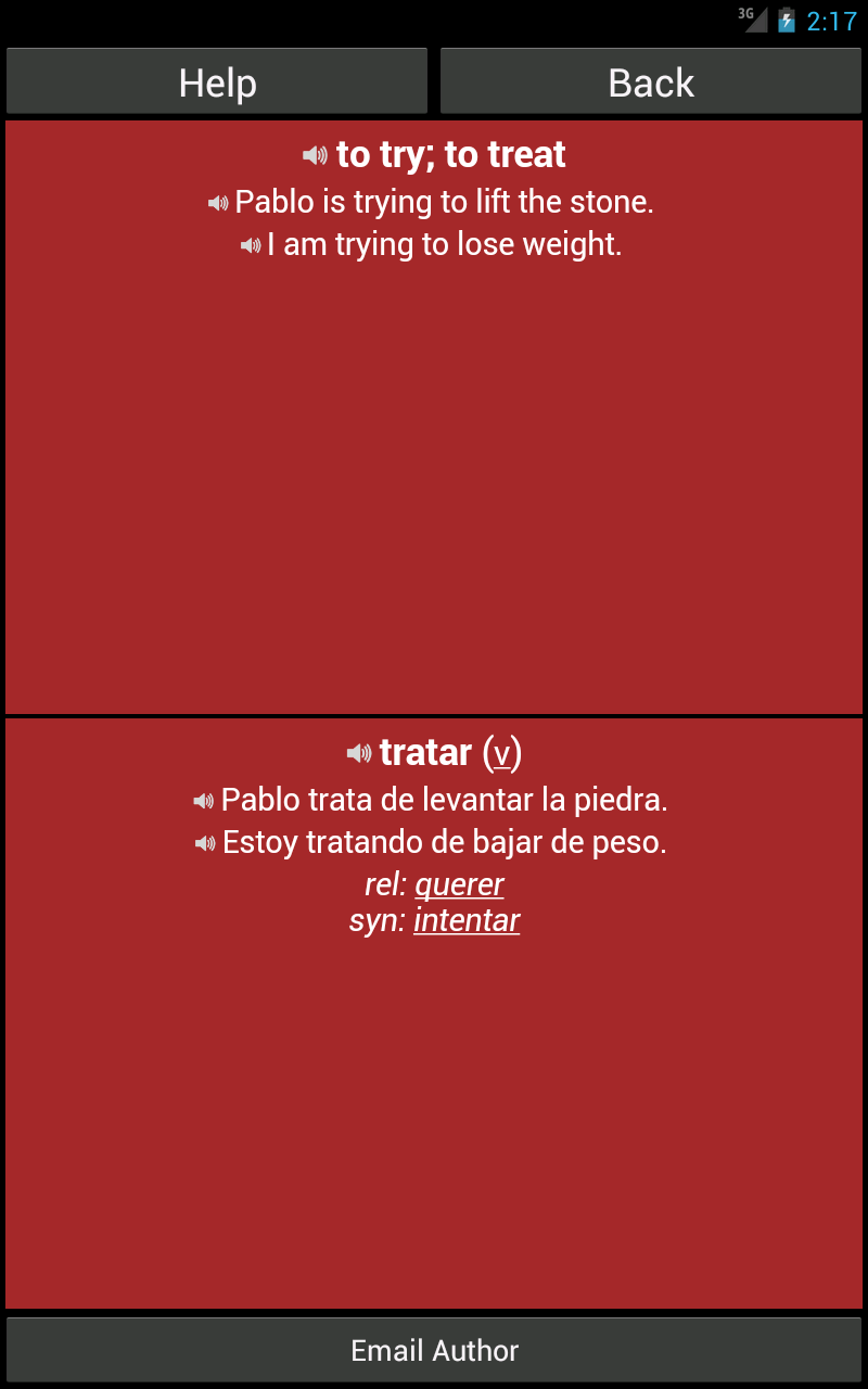 اسکرین شات 4 برنامه Spanish Basic Vocabulary