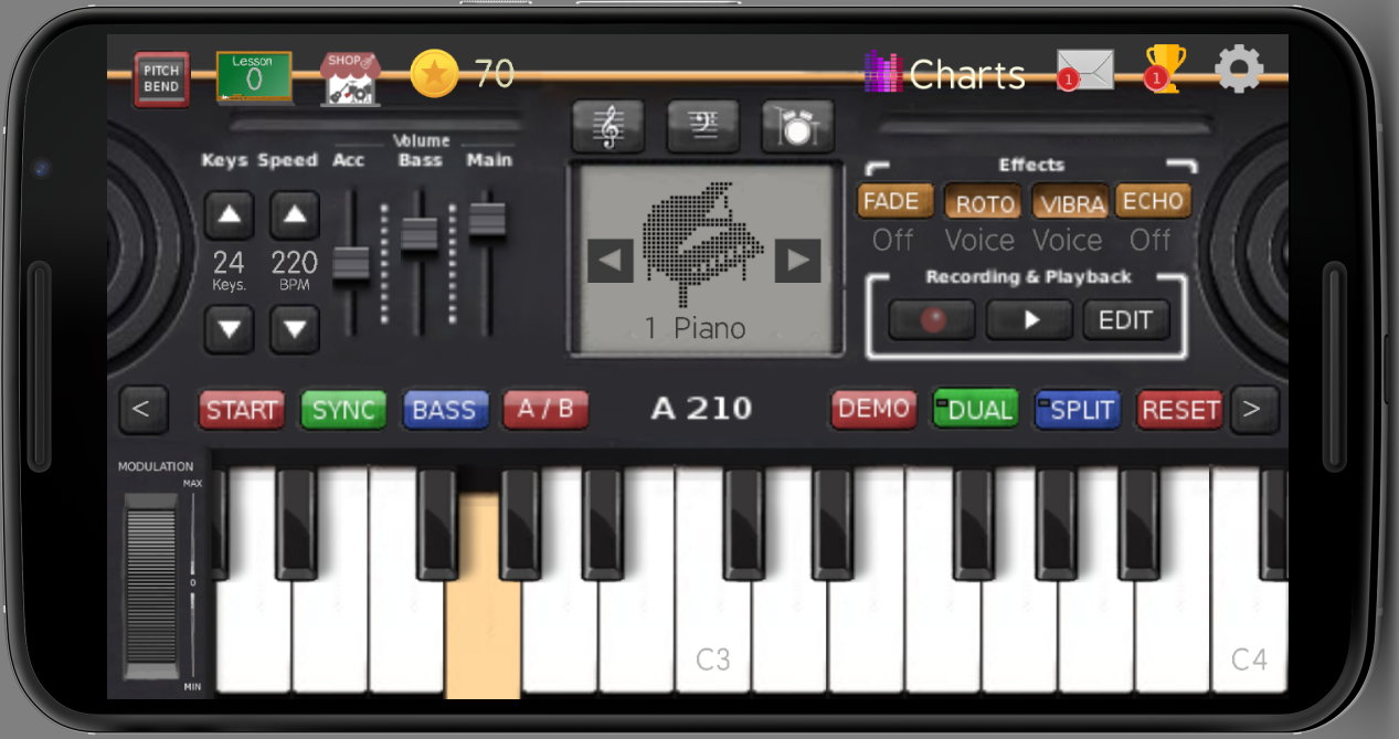 اسکرین شات 1 برنامه Music Keyboard