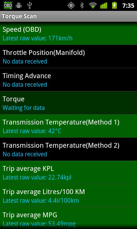 اسکرین شات 1 برنامه TorqueScan (Torque OBD Plugin)
