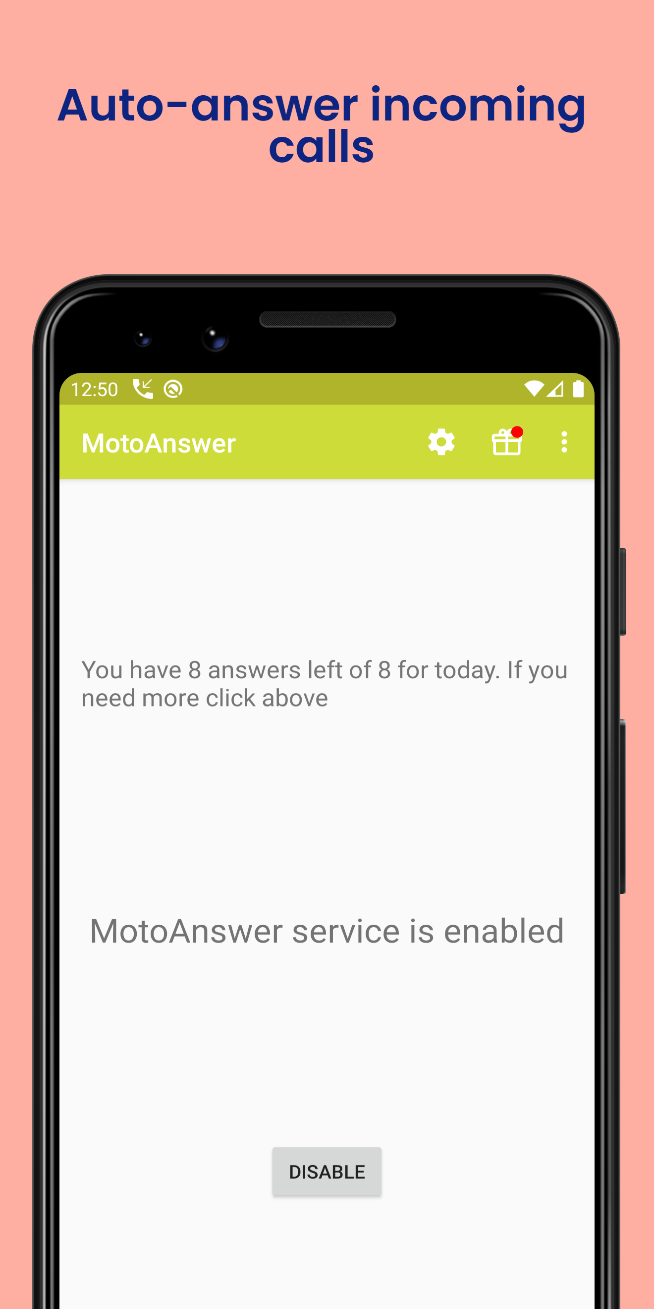 اسکرین شات 1 برنامه MotoAnswer - Auto Answer Calls