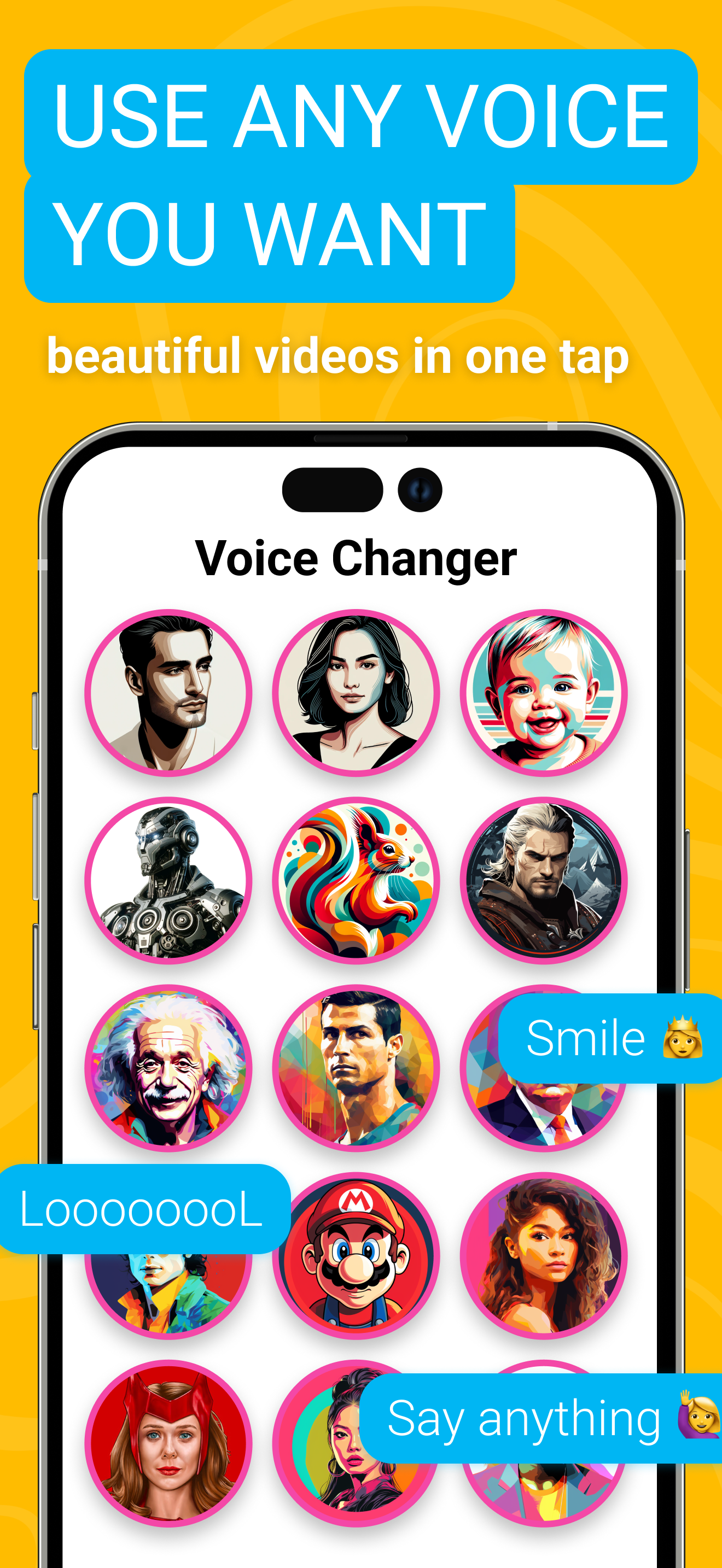 اسکرین شات 1 برنامه Voicer Celebrity Voice Changer