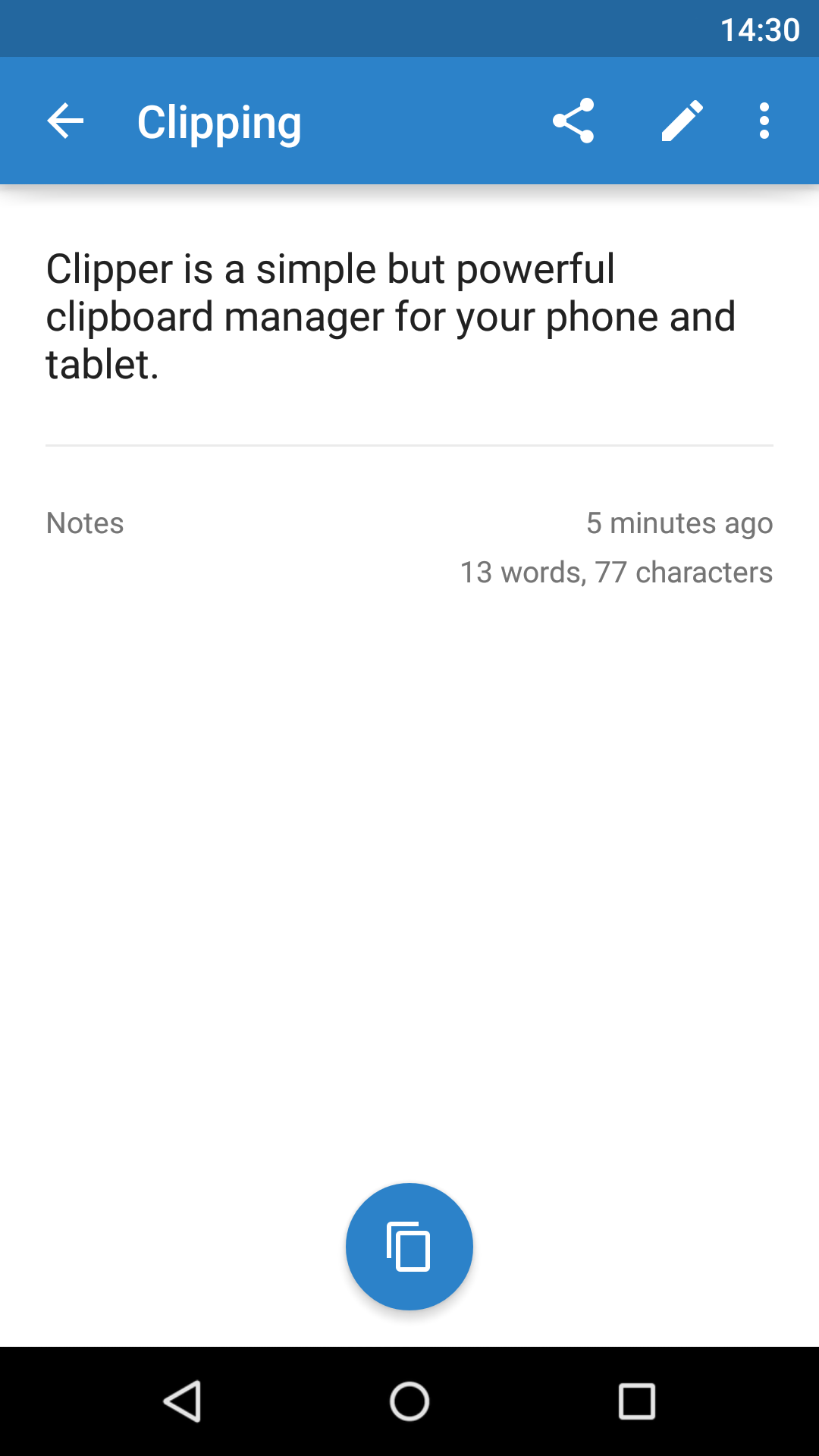 اسکرین شات 2 برنامه Clipper - Clipboard Manager