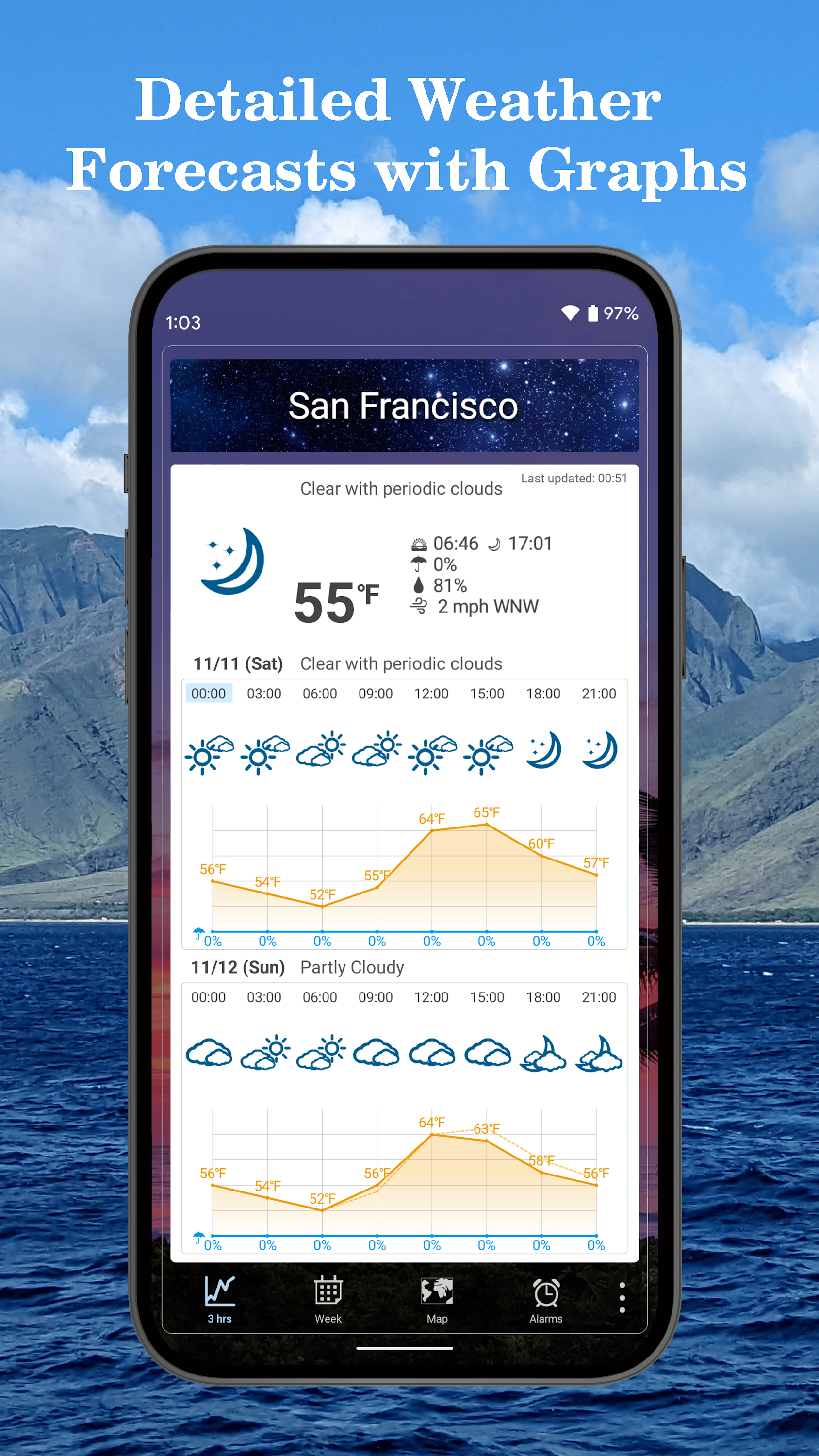 اسکرین شات 2 برنامه World Weather Clock Widget
