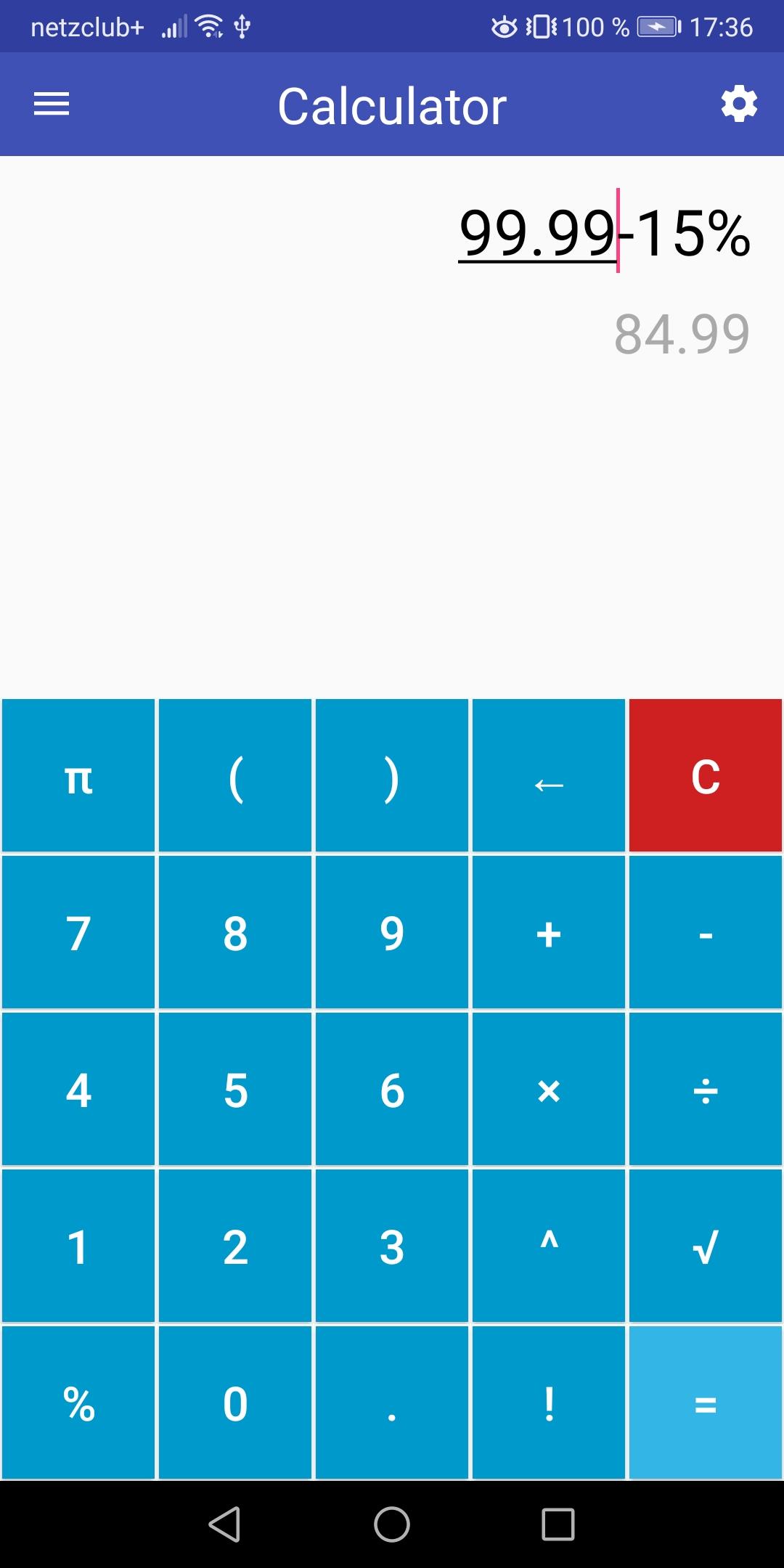 اسکرین شات 1 برنامه Calculator