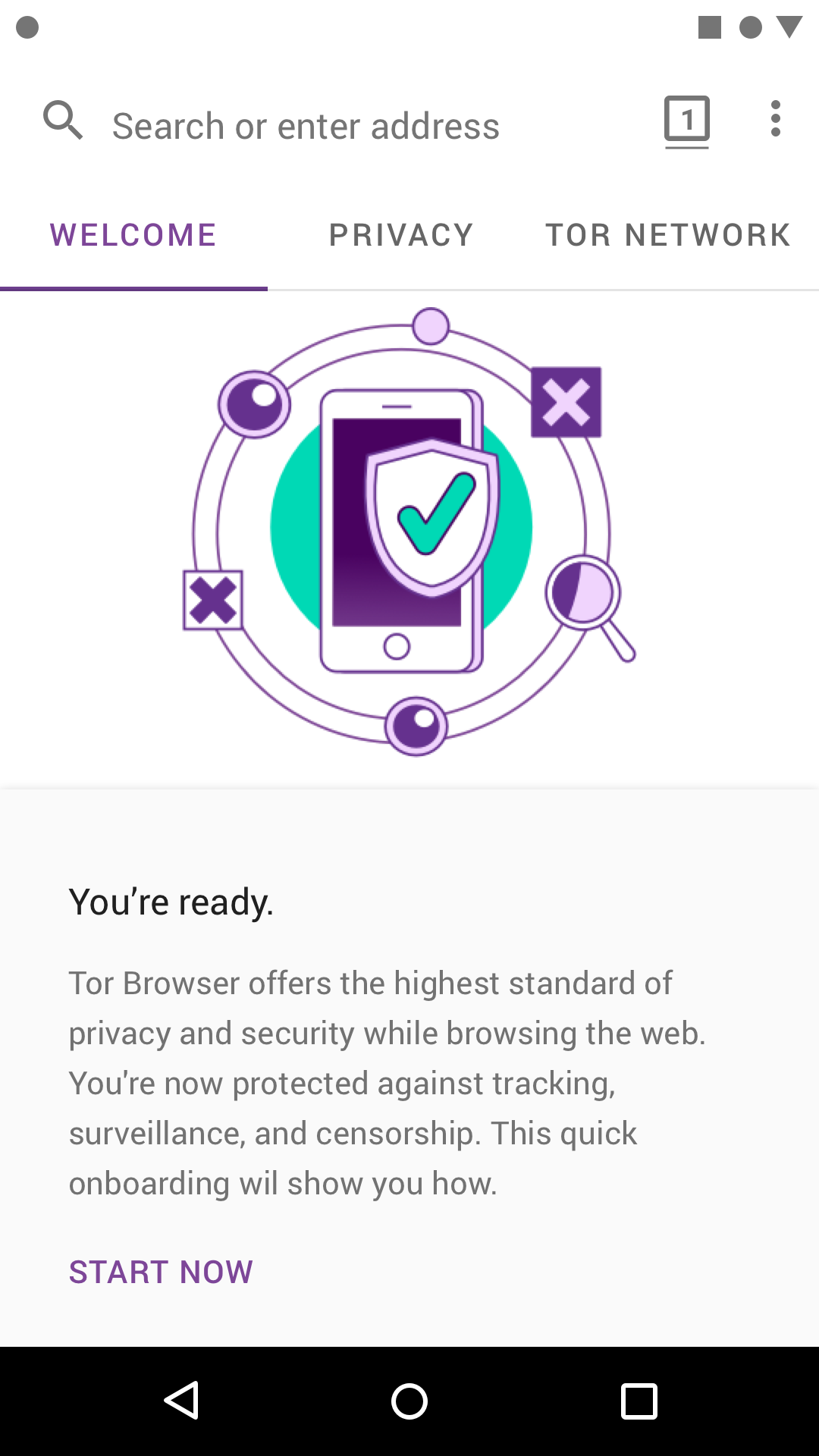 اسکرین شات 1 برنامه Tor Browser
