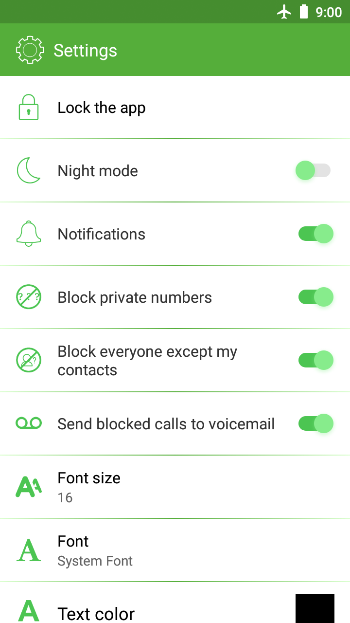 اسکرین شات 2 برنامه Call Blocker and SMS Blocker