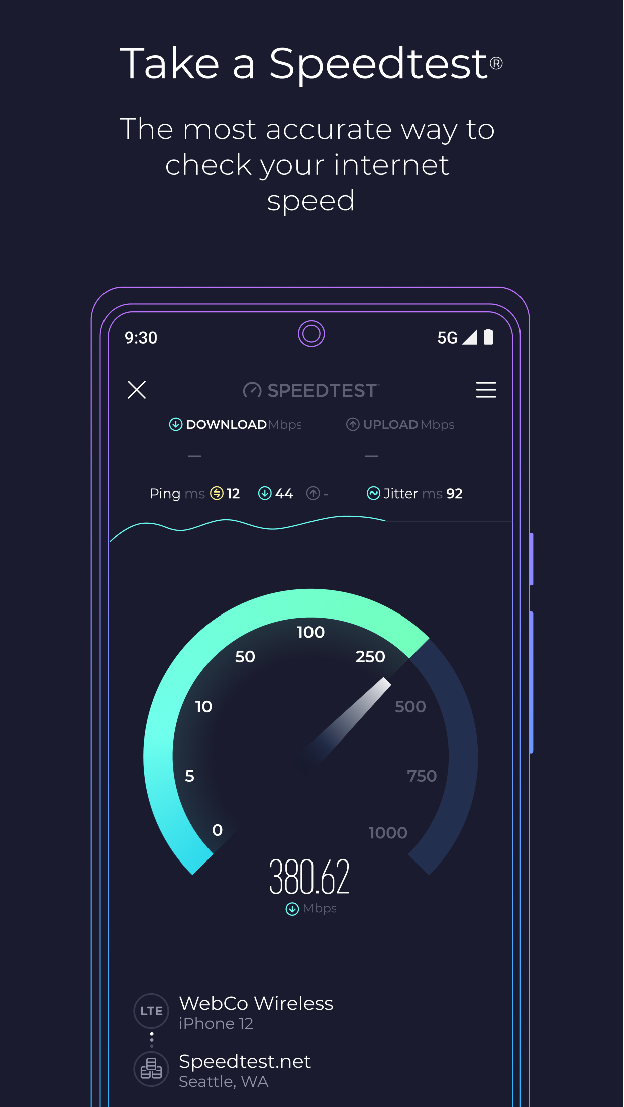 اسکرین شات 1 برنامه Speedtest by Ookla