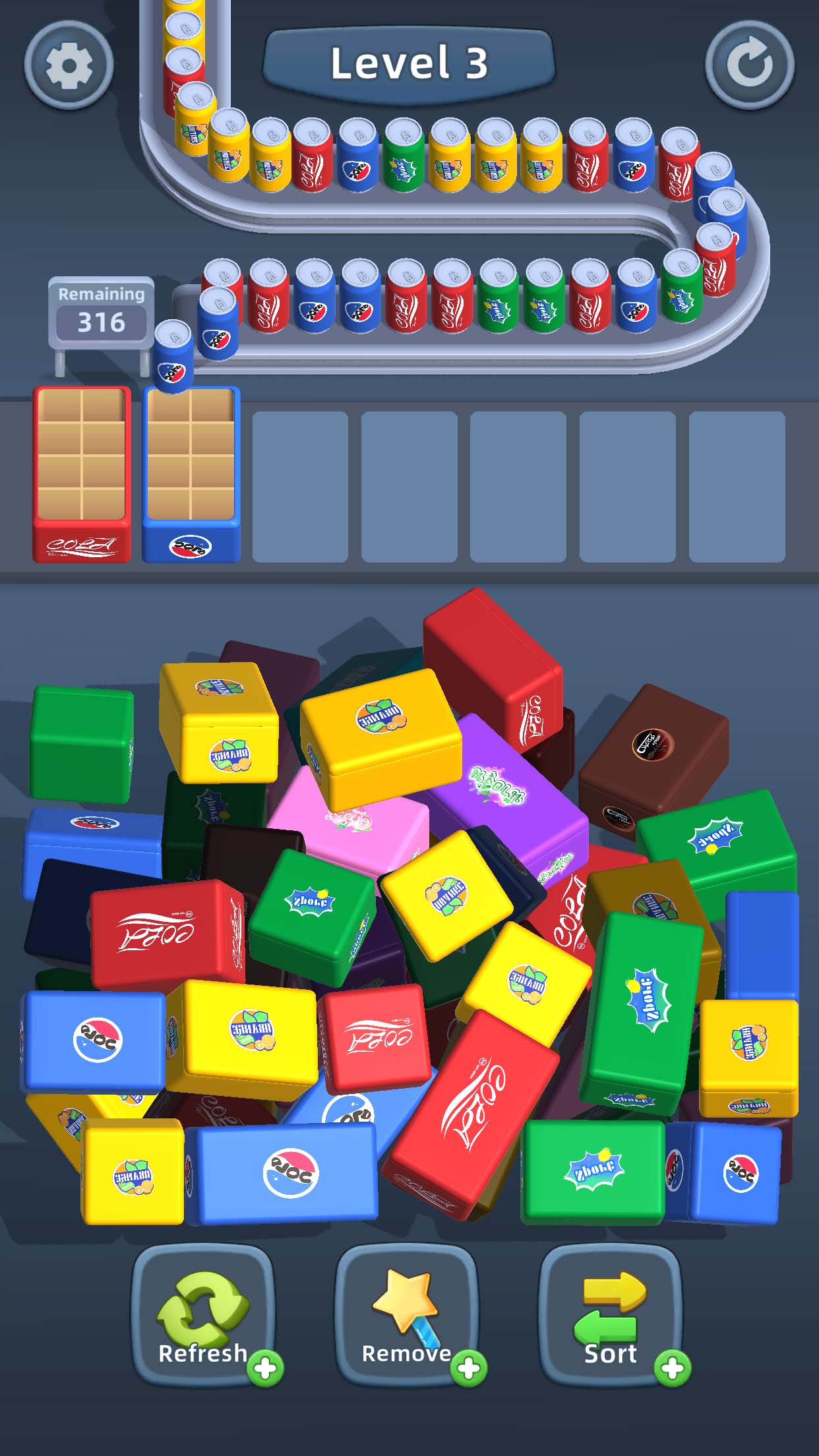 اسکرین شات 1 بازی Packing Jam: Cans Sort Puzzle