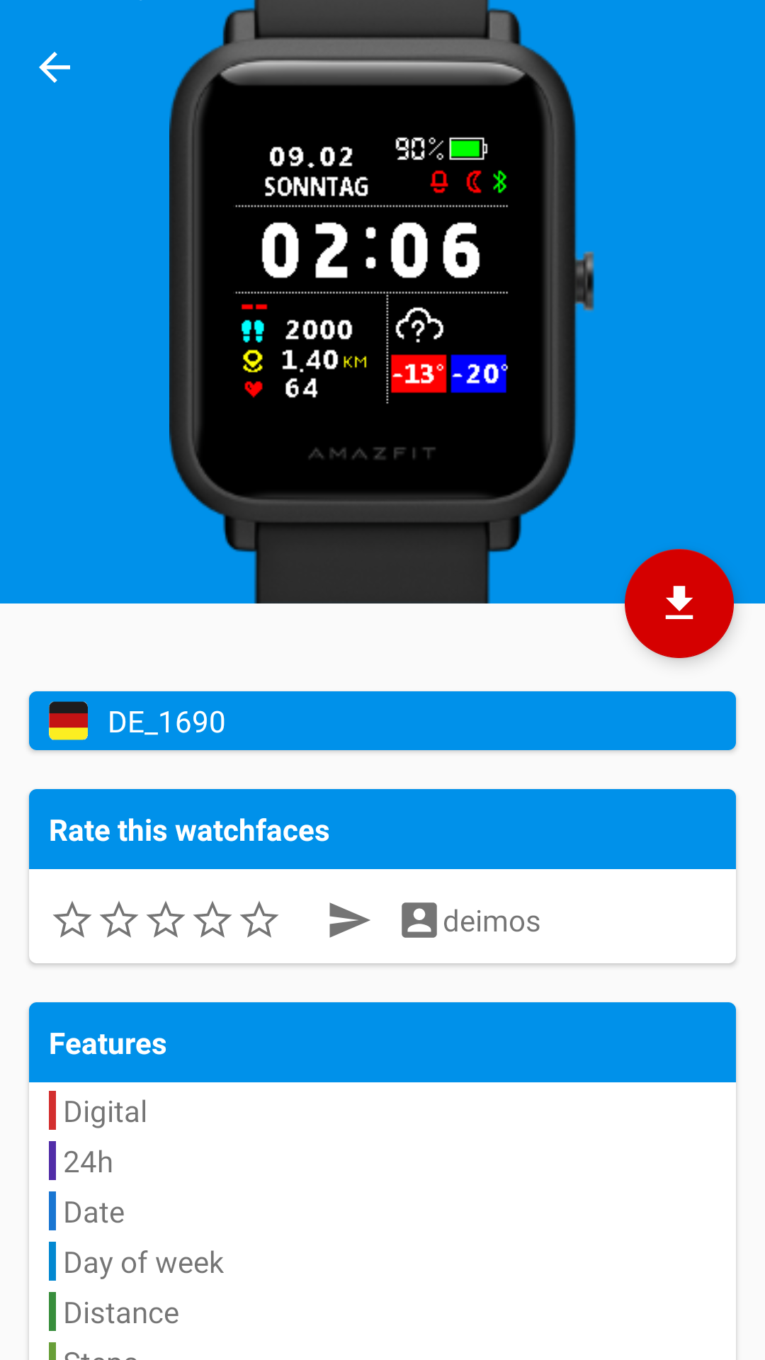 اسکرین شات 3 برنامه Amazfit Bip S Watchfaces