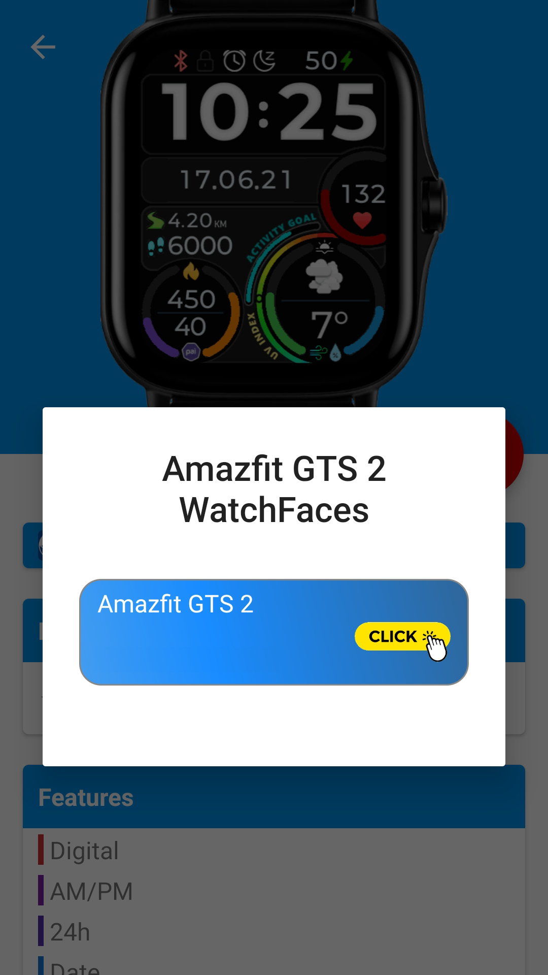 اسکرین شات 4 برنامه Amazfit GTS 2/2e Watchfaces