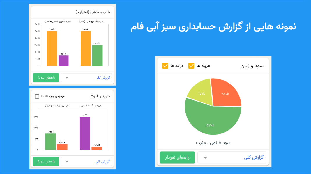 اسکرین شات 5 برنامه حسابداری مغازه و فروشگاه سبز آبی فام