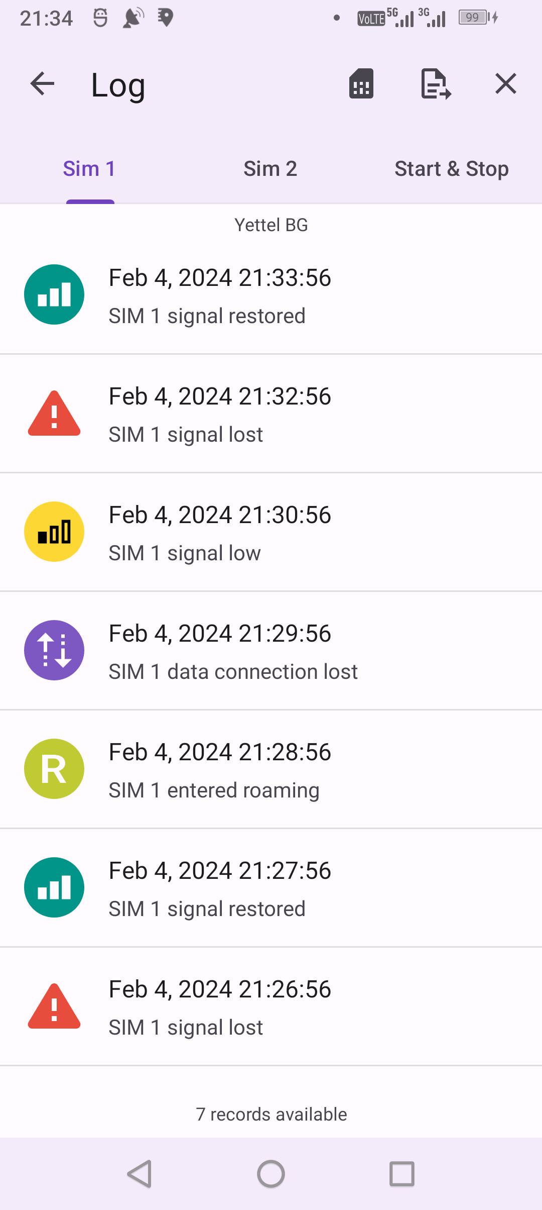 اسکرین شات 3 برنامه GSM Signal Monitor & SIM Info