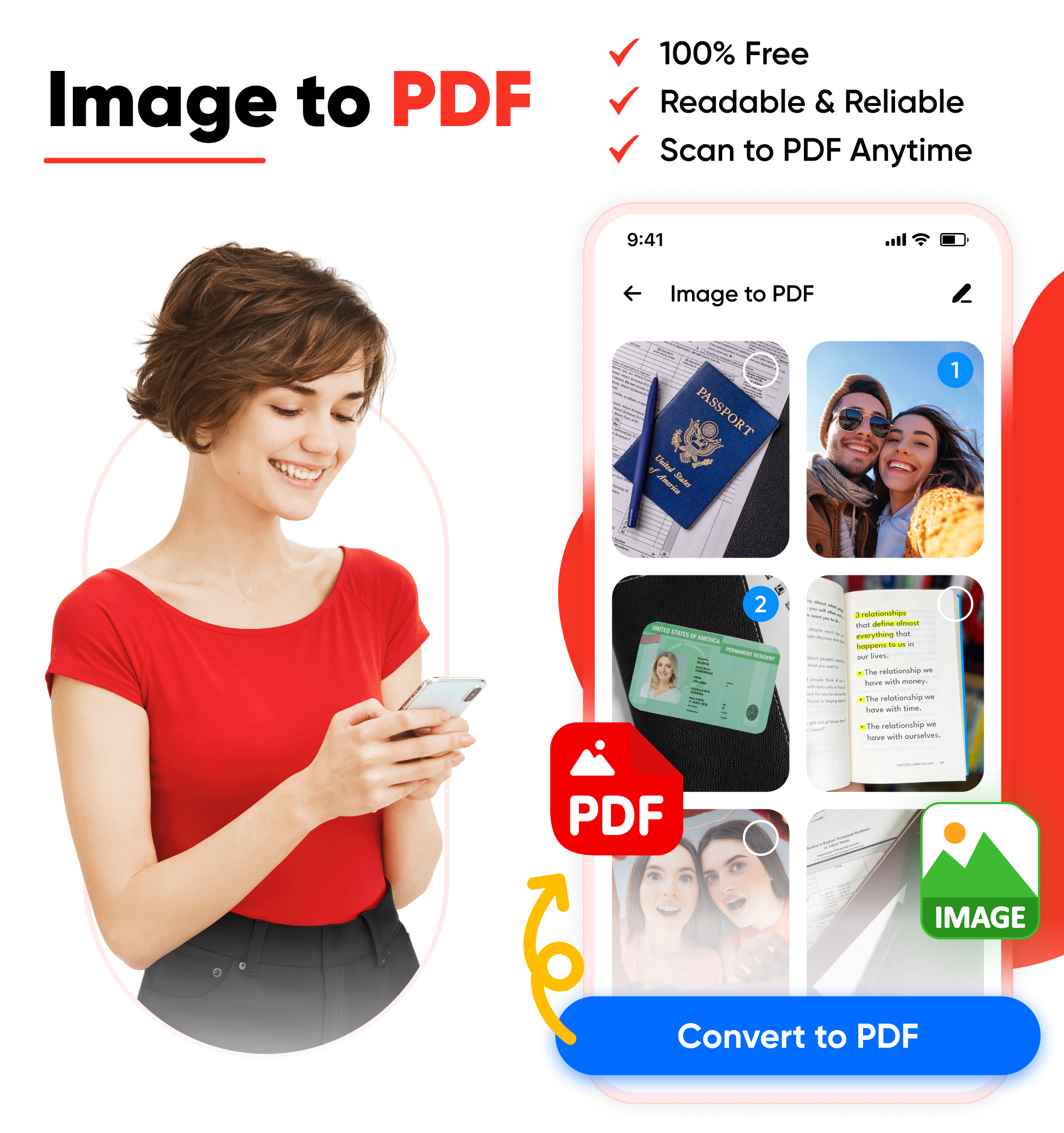 اسکرین شات 1 برنامه Image to PDF Converter