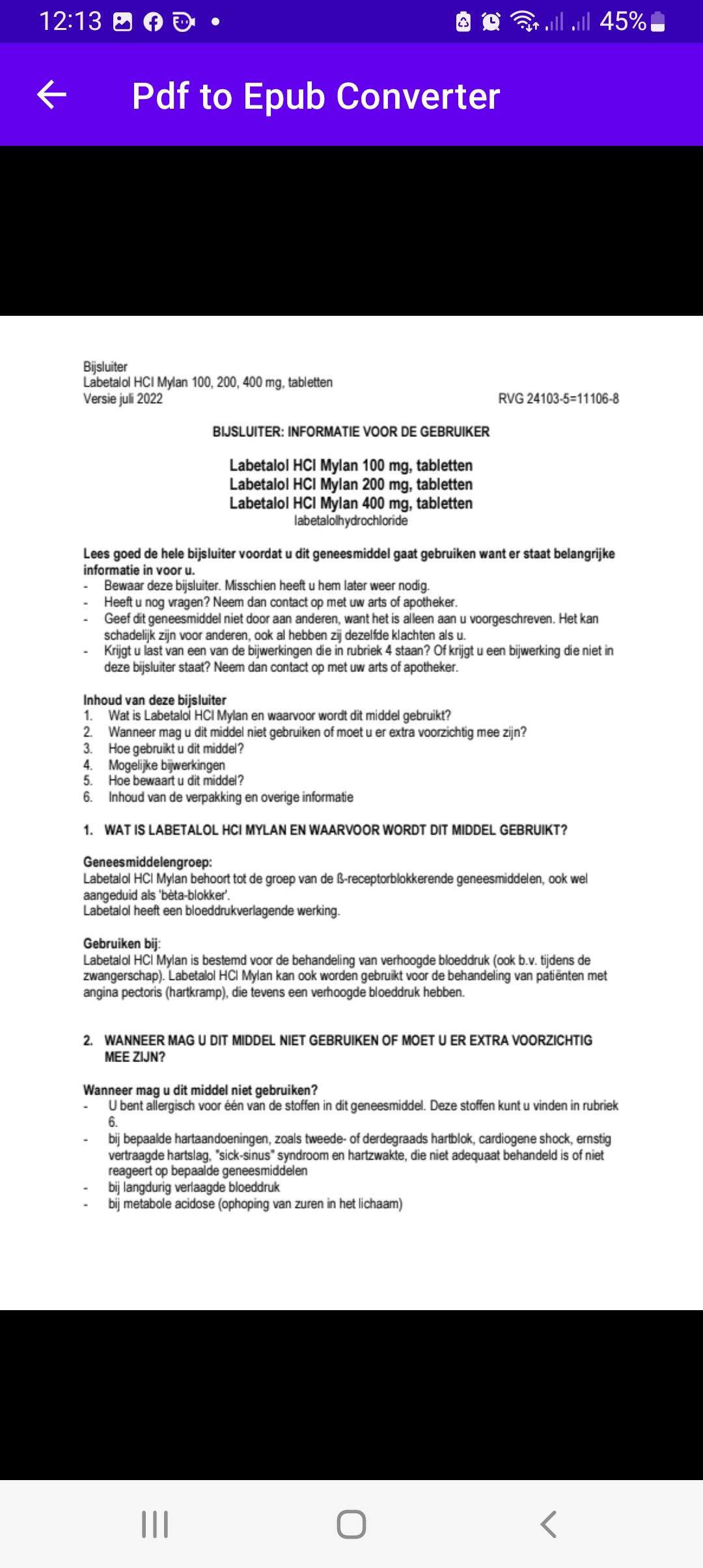 اسکرین شات 1 برنامه Pdf to Epub Converter