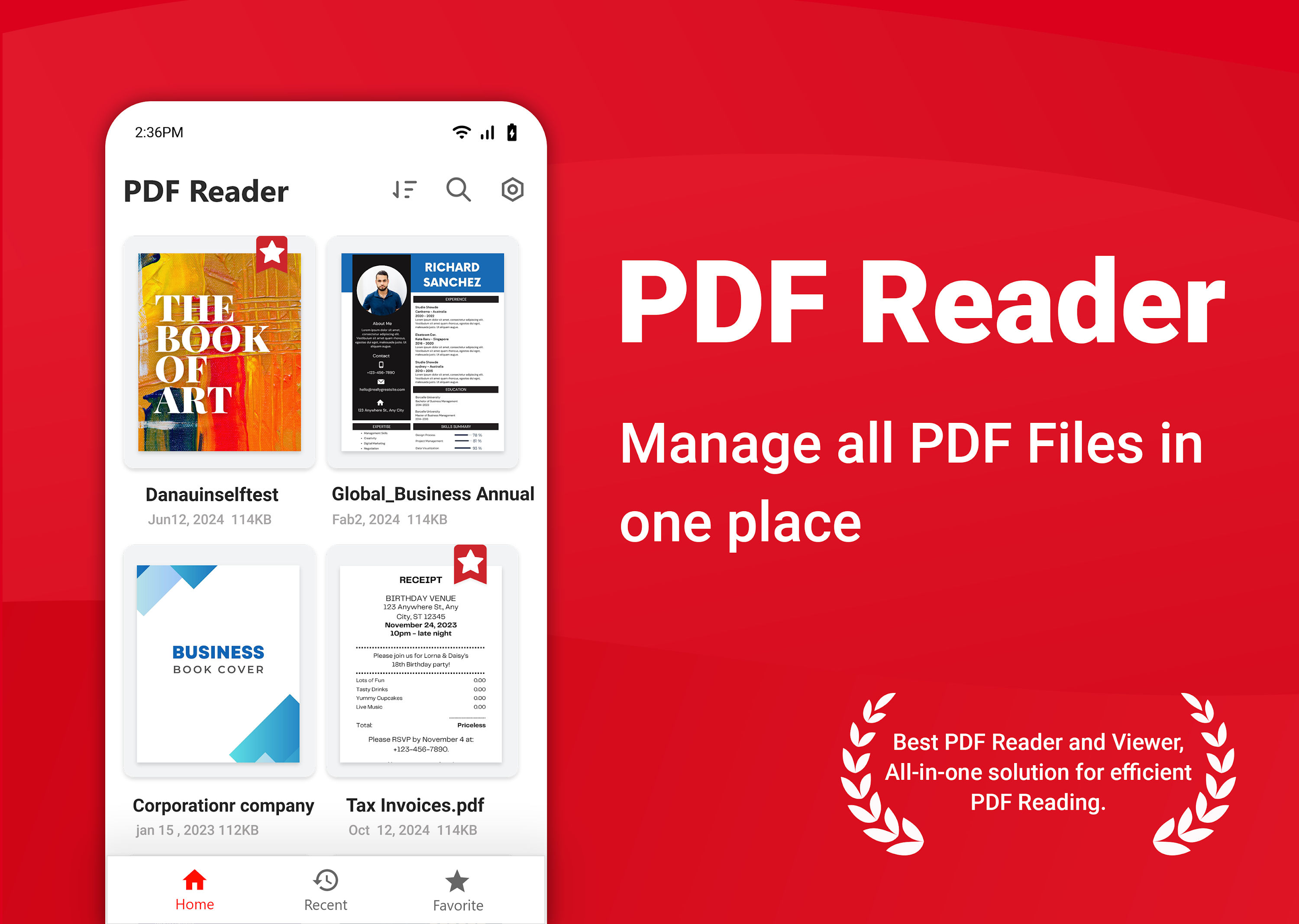 اسکرین شات 1 برنامه PDF Reader - PDF Viewer App