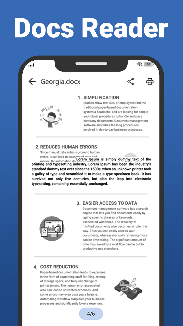 اسکرین شات 1 برنامه Docs Reader - Word office