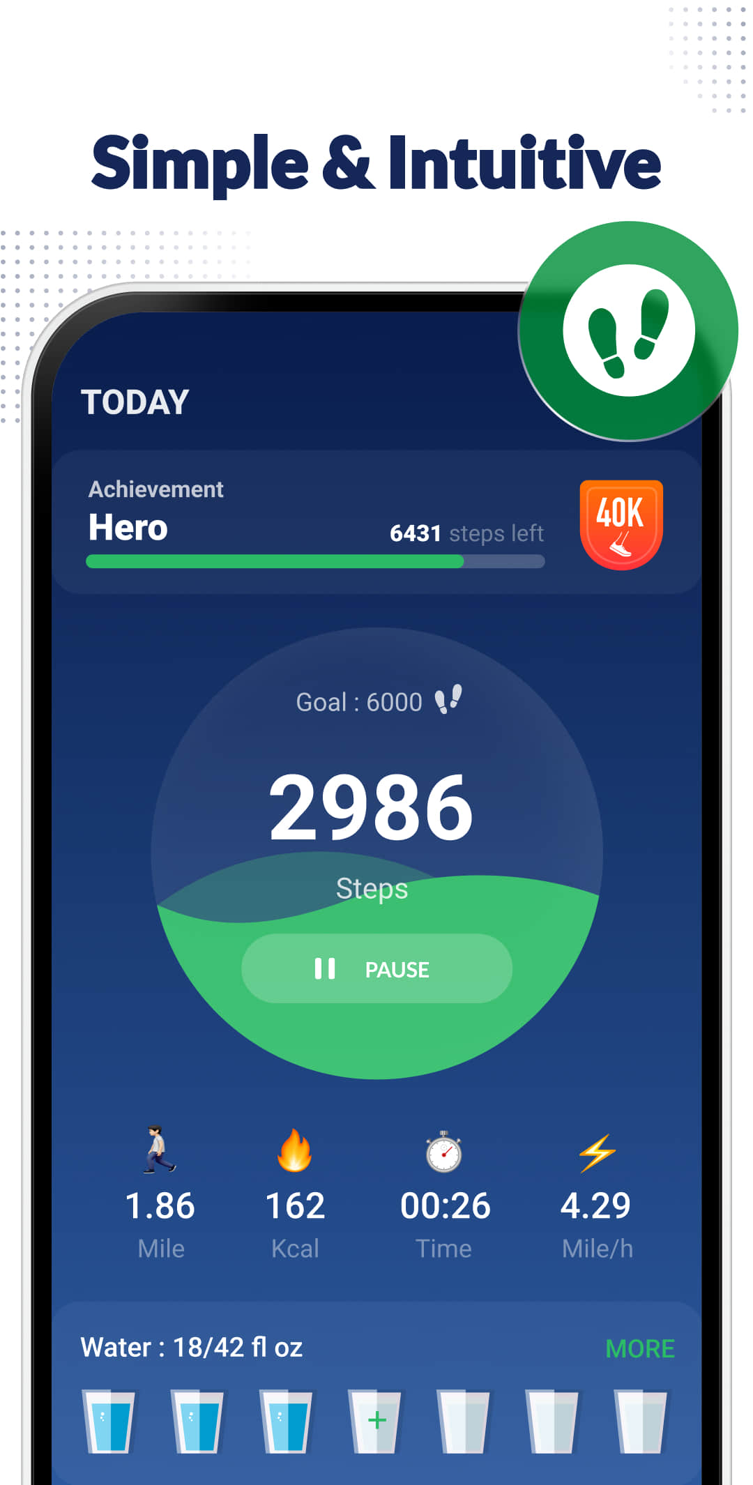 اسکرین شات 2 برنامه Step Counter - Pedometer