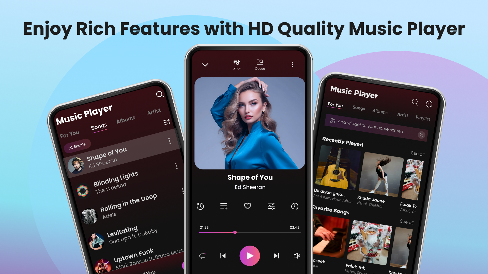 اسکرین شات 1 برنامه Music Player: Play MP3 Offline