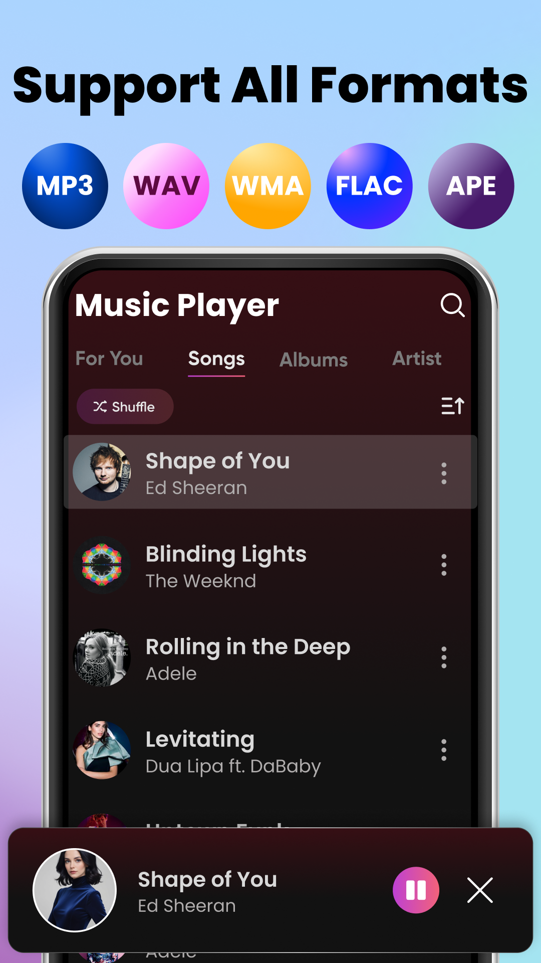 اسکرین شات 2 برنامه Music Player: Play MP3 Offline