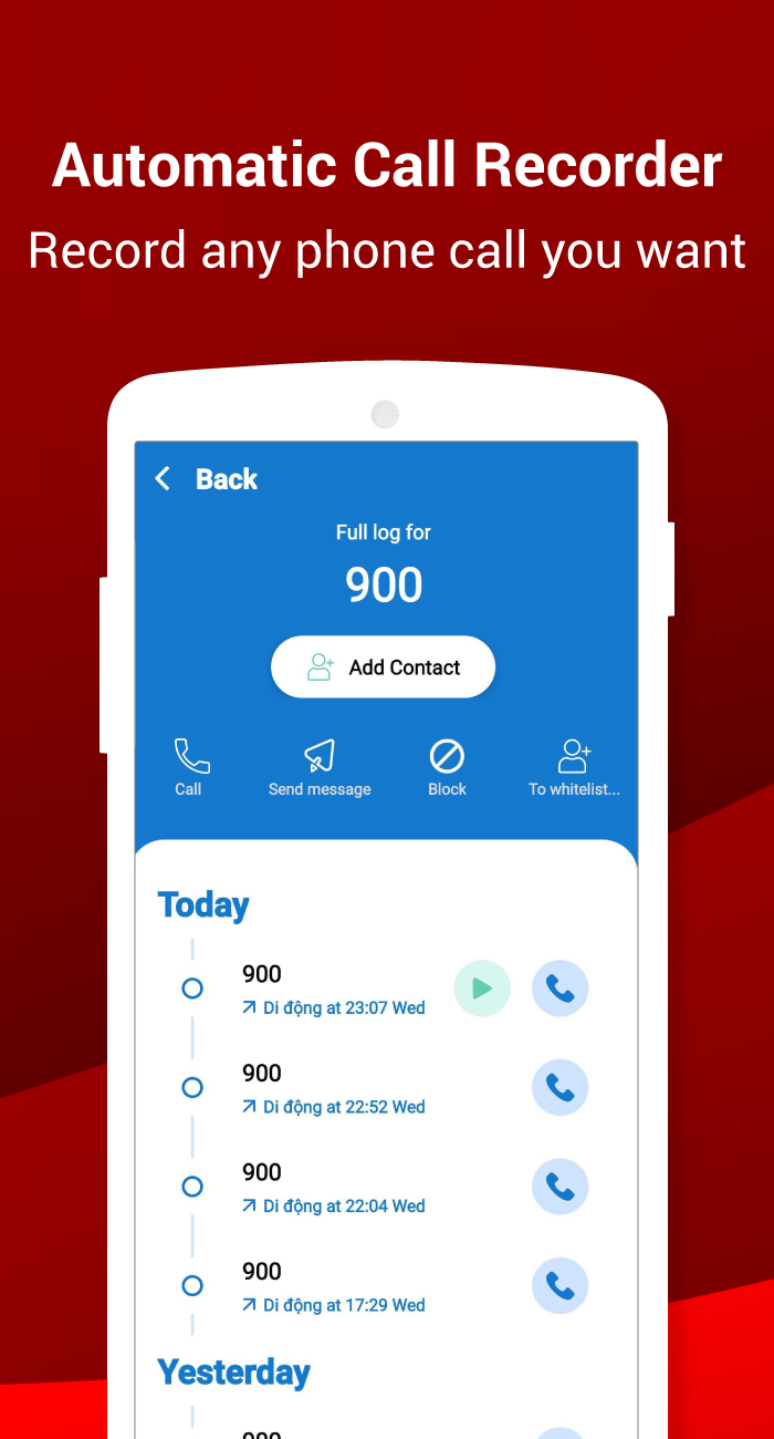 اسکرین شات 6 برنامه Automatic Call Recorder