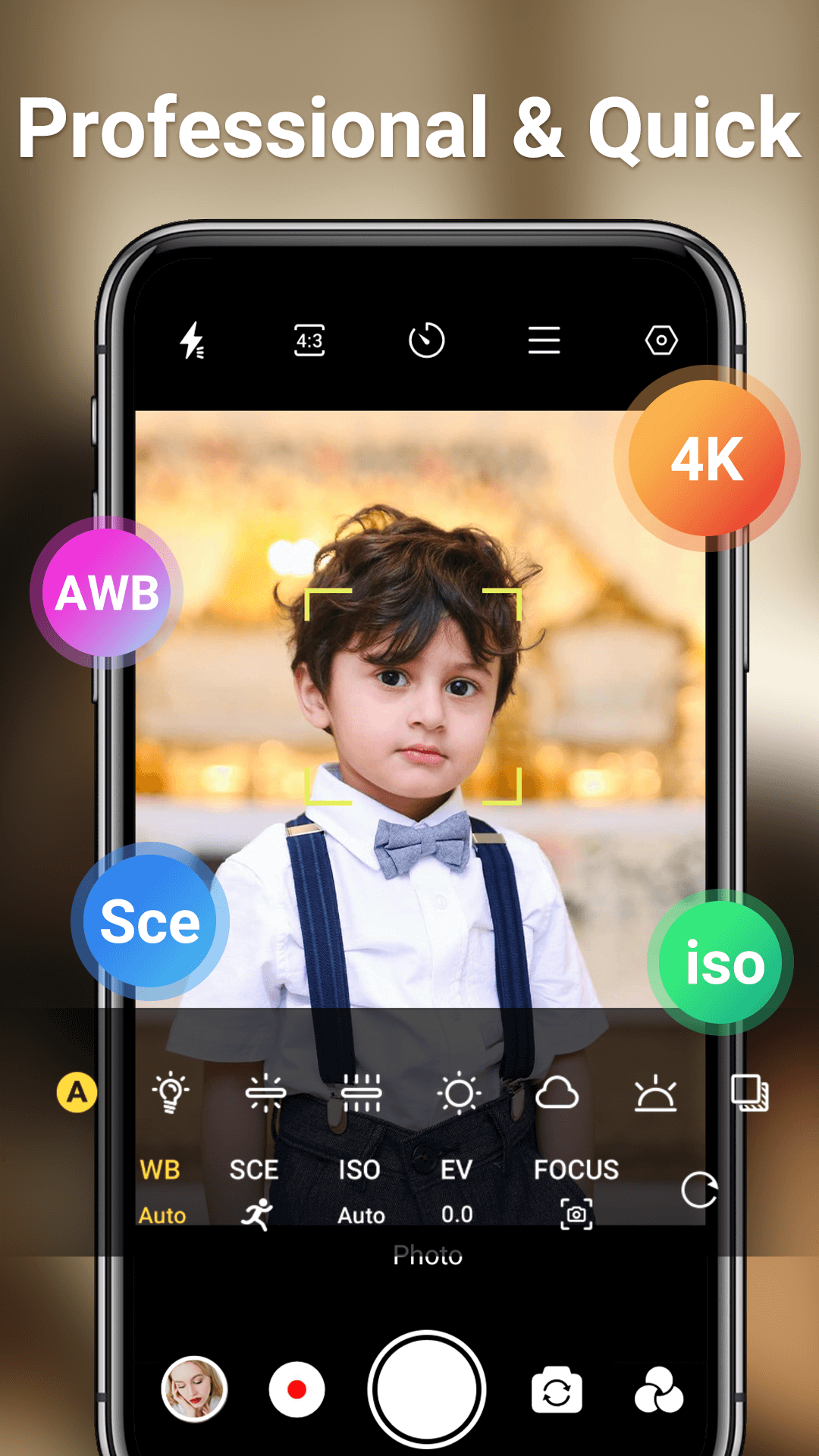 اسکرین شات 2 برنامه Camera for Android - HD Camera