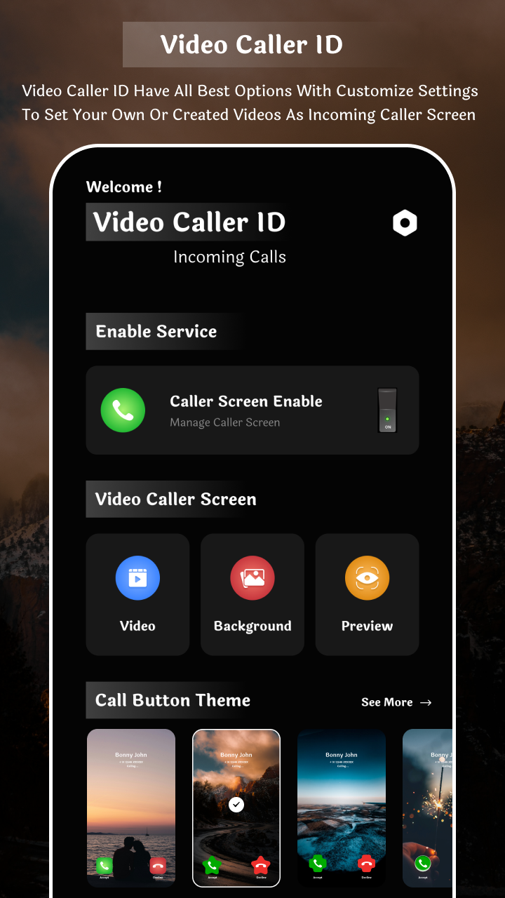 اسکرین شات 2 برنامه Video Caller ID Incoming Call