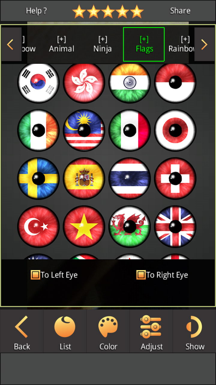 اسکرین شات 8 برنامه Sharingan - Eye And Hair Color