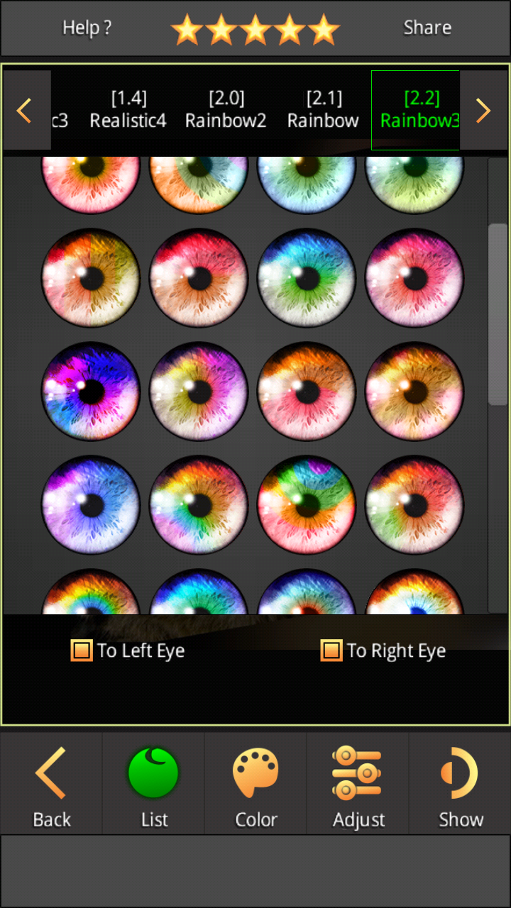 اسکرین شات 8 برنامه FoxEyes - Change Eye Color