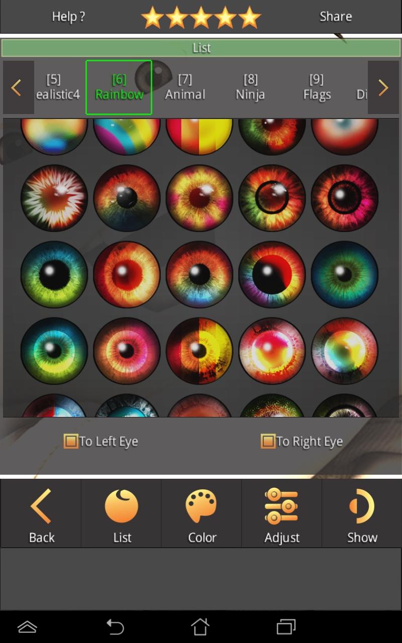 اسکرین شات 3 برنامه FoxEyes - Change Eye Color