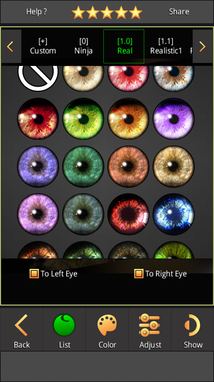 اسکرین شات 7 برنامه FoxEyes - Change Eye Color