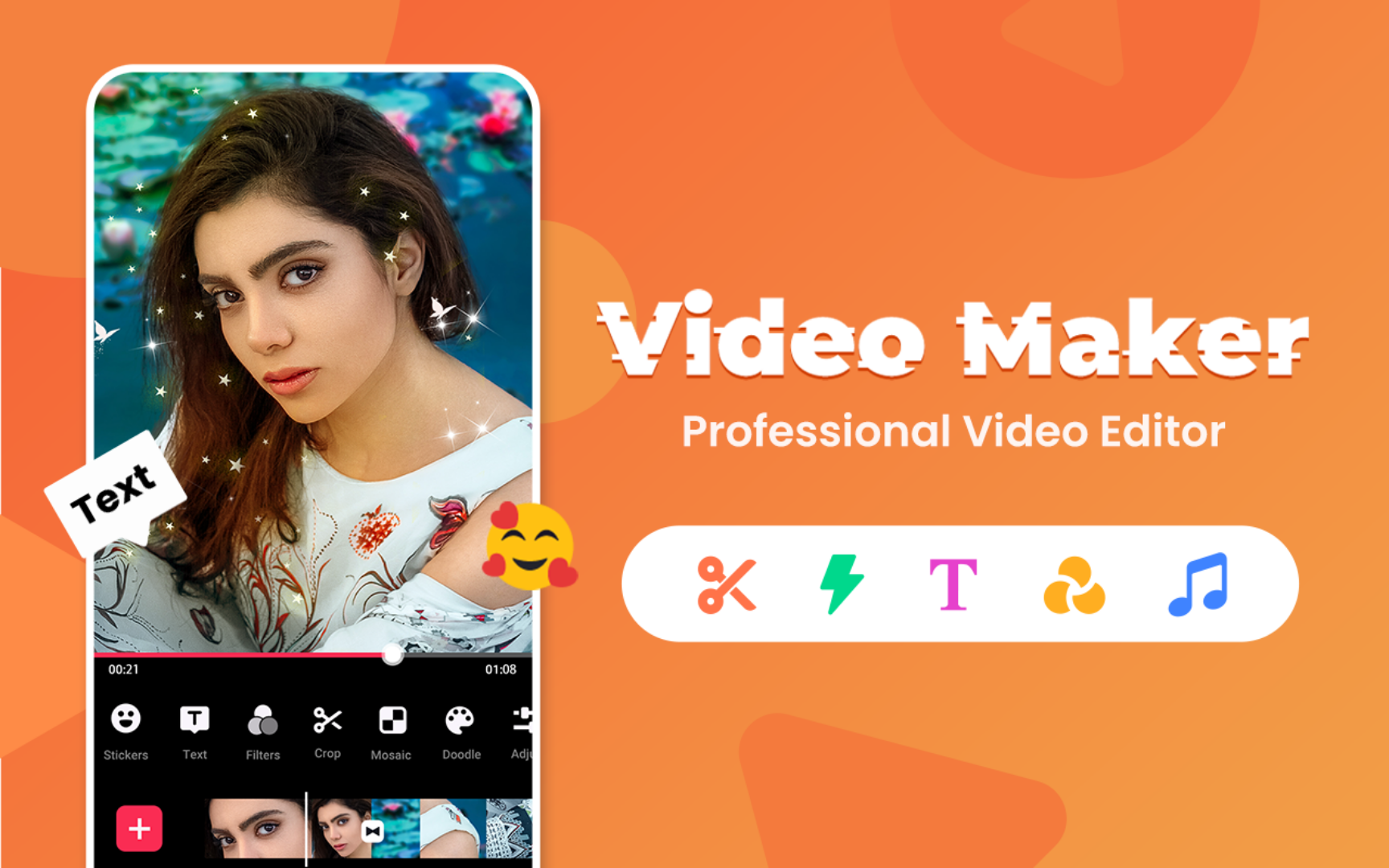 اسکرین شات 1 برنامه Video Maker With Photo & Music