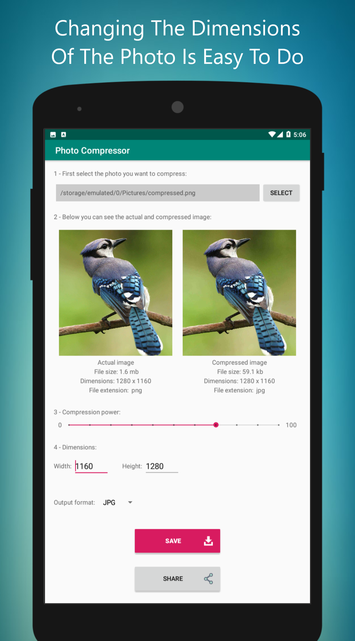 اسکرین شات 5 برنامه Photo Compressor & Resizer