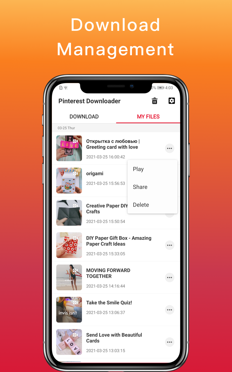 اسکرین شات 3 برنامه Video Downloader for Pinterest