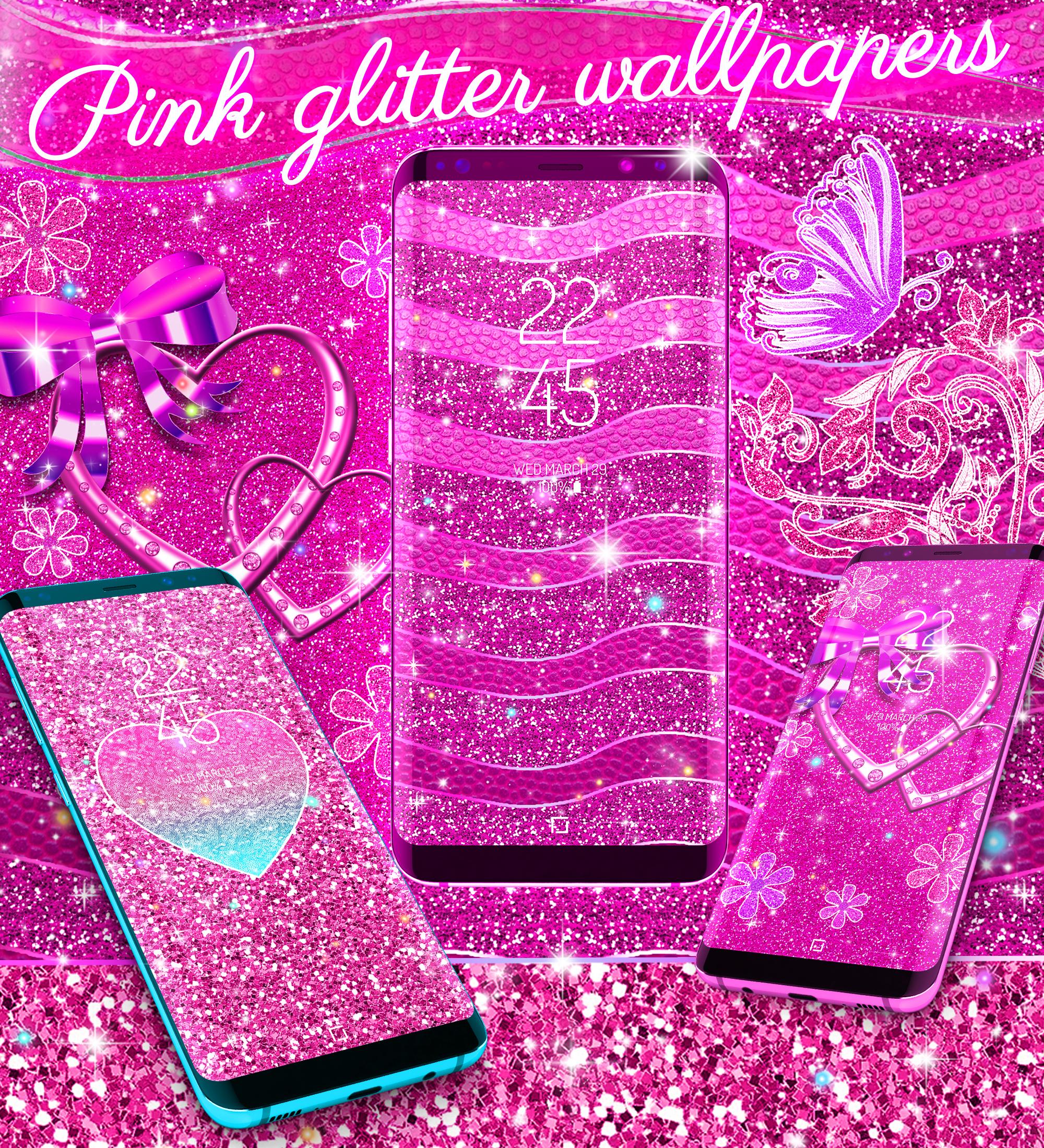 اسکرین شات 2 برنامه Pink glitter live wallpaper