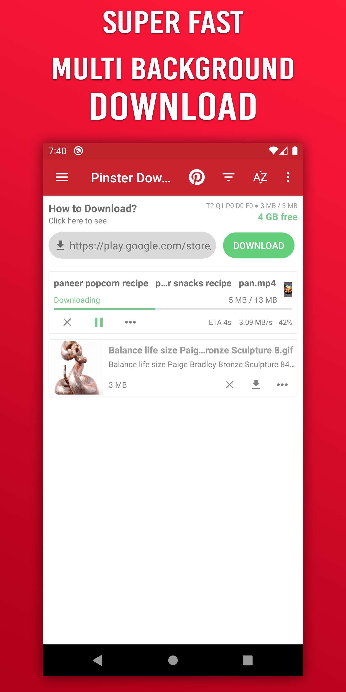 اسکرین شات 4 برنامه Video Downloader for Pinterest