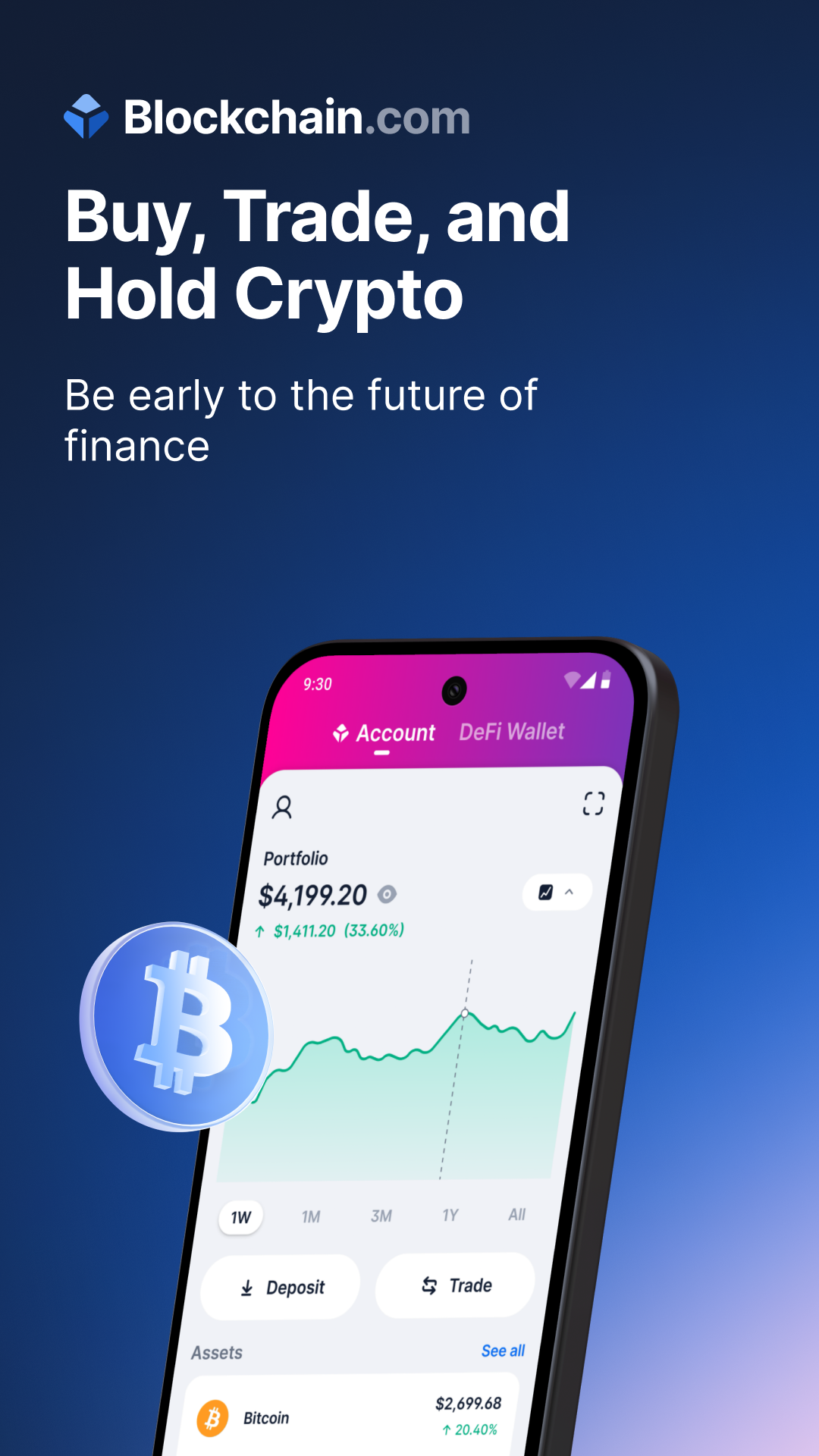 اسکرین شات 1 برنامه Blockchain.com: Buy BTC, SOL