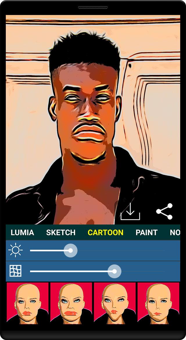 اسکرین شات 2 برنامه caricature maker - face app