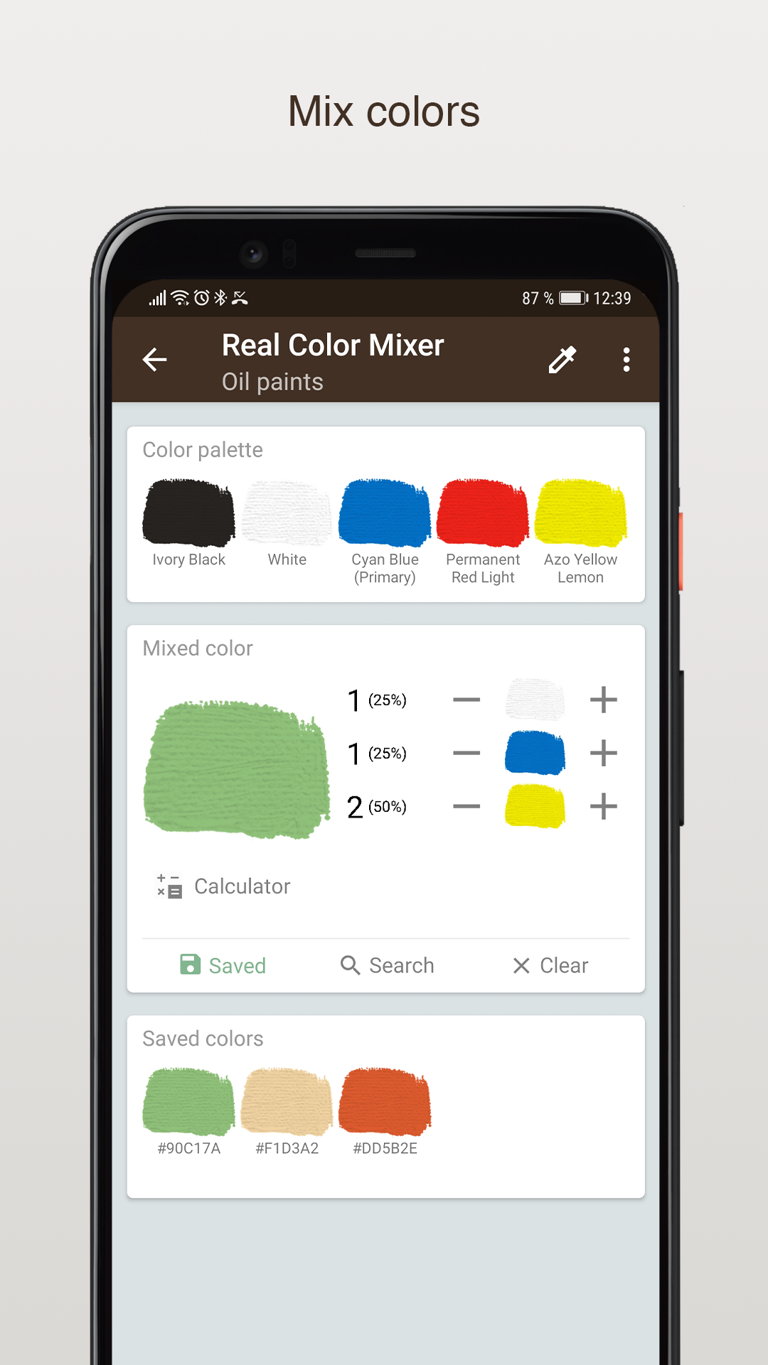 اسکرین شات 2 برنامه Real Color Mixer